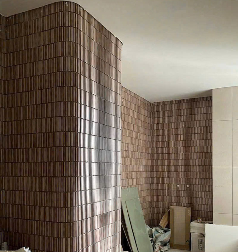Gạch Mosaic Que Đũa Màu Vàng Nâu Cổ Điển ốp phòng vệ sinh 2