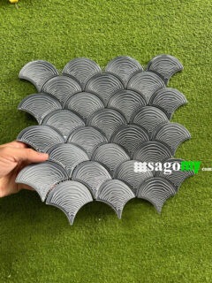 Gạch Mosaic Vảy Cá Xanh Dương Nhạt Hoa Văn Gợn 2