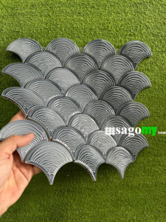 Gạch Mosaic Vảy Cá Xanh Dương Nhạt Hoa Văn Gợn 3