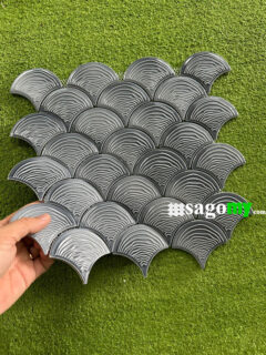 Gạch Mosaic Vảy Cá Xanh Dương Nhạt Hoa Văn Gợn 4