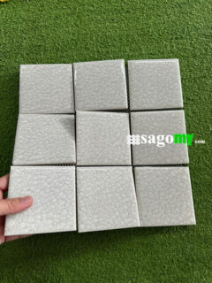 Gạch Mosaic Vuông Lớn Men Rạn Màu Kem 2