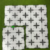 Gạch Bông Men 30x30 Cm Hoa Văn Trắng Đen Hình Bông 4 Cánh