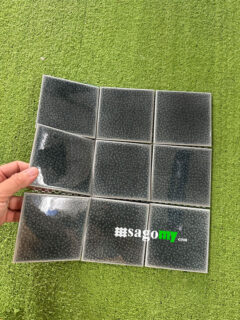 Gạch Men Rạn Màu Xám Nhạt Vuông Lớn Mosaic Ốp Tường 1