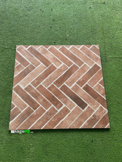 Gạch 60x60 Cm Lát Sàn Giả Cổ Màu Vàng Nâu Ghép Hình Xương Cá 1