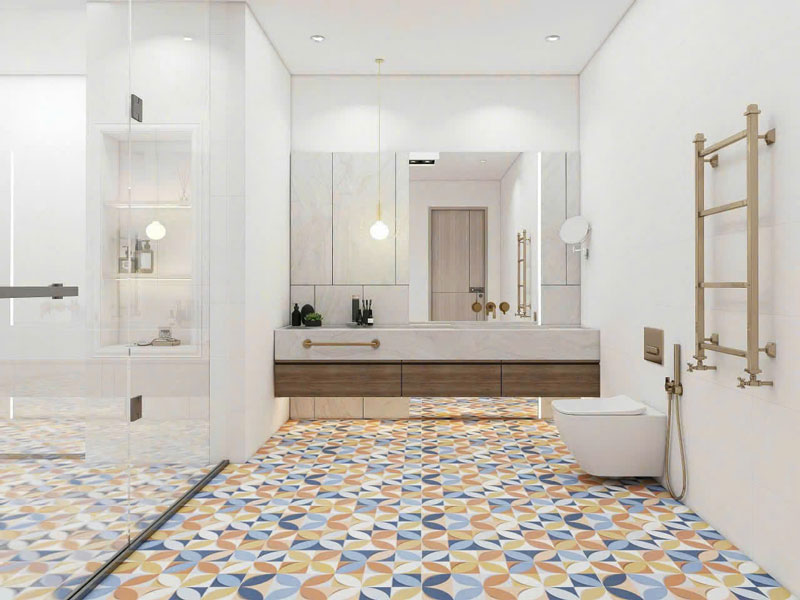 Gạch Bông Men 600x600 Hoa văn Đồng Tiền Nhiều Màu Trung Quốc 1