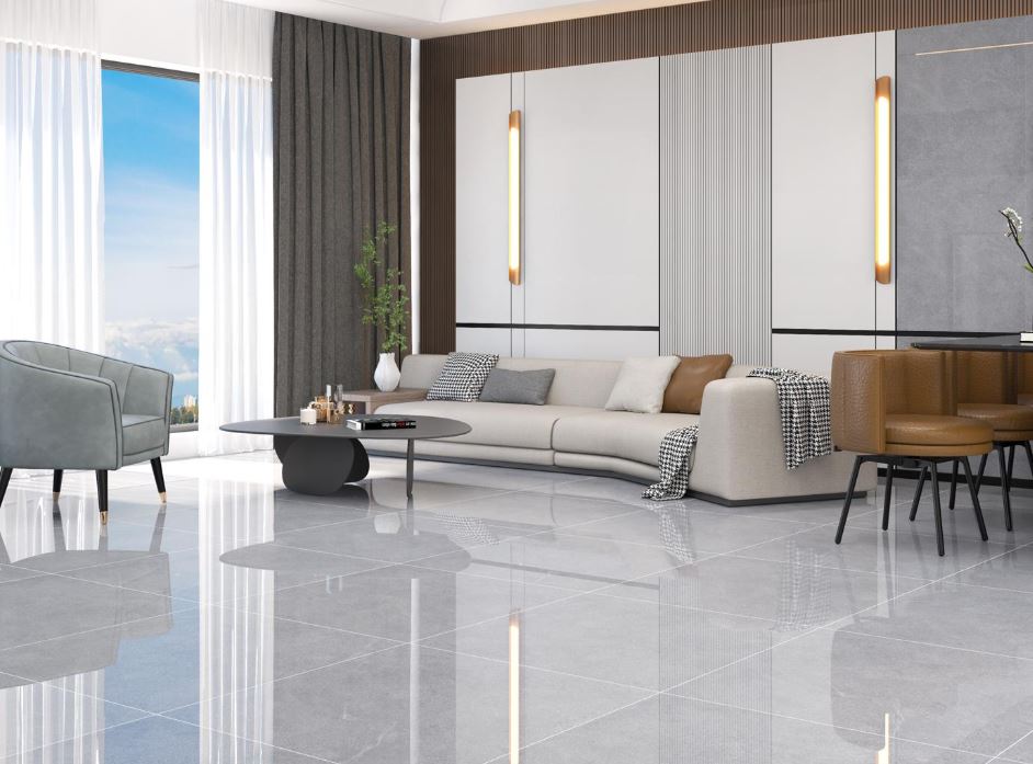 Gạch 80x80 Cm Viglacera 883024 Màu Xám Vân Xi Măng Bóng 2 Gạch 80x80 Cm Viglacera 883024