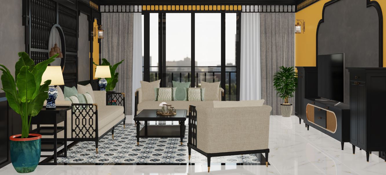 Gạch Lát Phòng Khách 800x800 Màu Trắng Vân Catalan 8046 5 gach 800800 8046