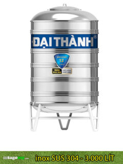 Bồn Nước inox 304 Đại Thành 3000 Lít Đứng