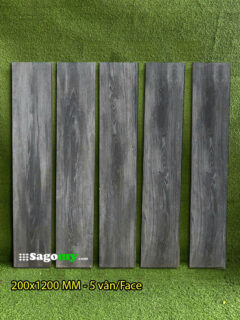 Gạch Vân Gỗ Xám Đen 20x120 Cm Mờ Ấn Độ TNSG2012001
