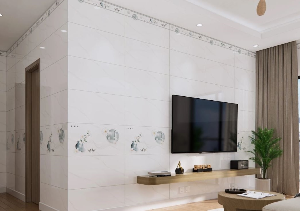 Gạch Ốp Tường 40x80 Cm Ý Mỹ 4809 Trắng Bóng 2 Gạch 40x80 Cm Ý Mỹ 4809