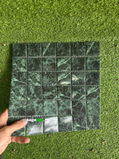 Gạch Mosaic Vuông Vân Đá Cẩm Thạch Xanh Lá Bóng SGM48973 4
