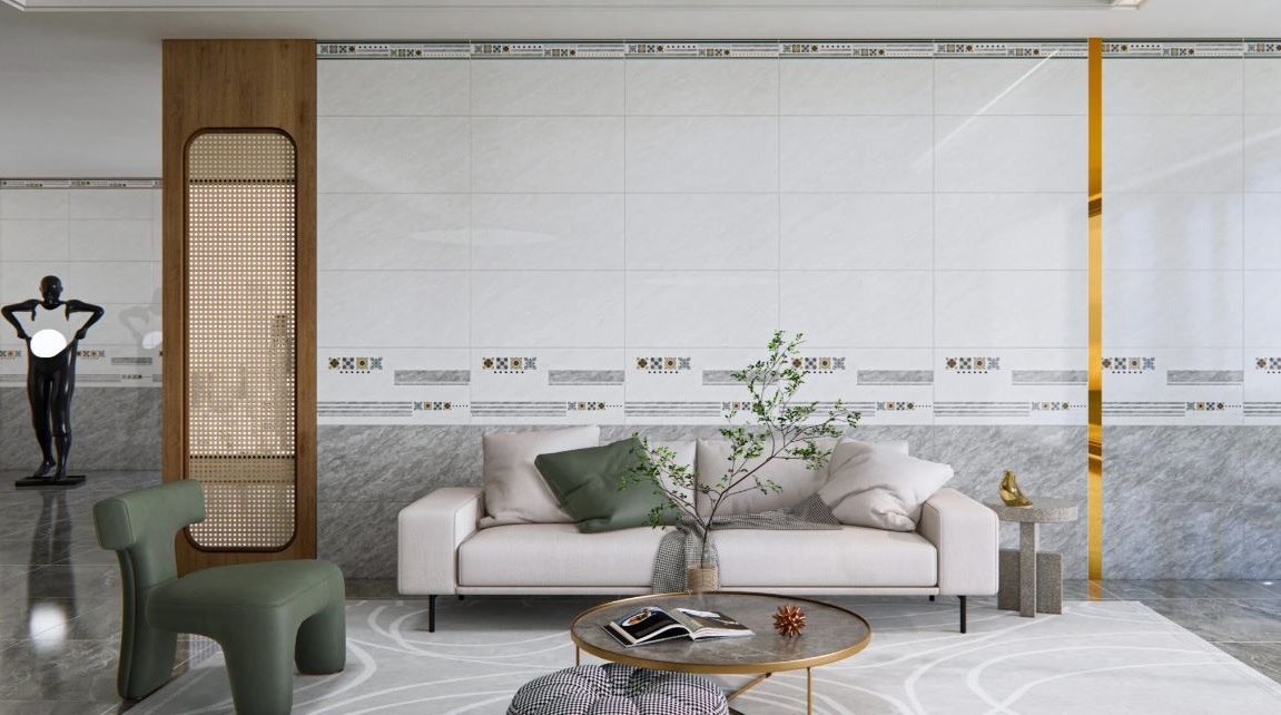 Gạch Ốp Phòng Ngủ 40x80 Cm Ý Mỹ 4810 Men Bóng 2 Gạch Ốp Phòng Ngủ 40x80 Cm Ý Mỹ 4810