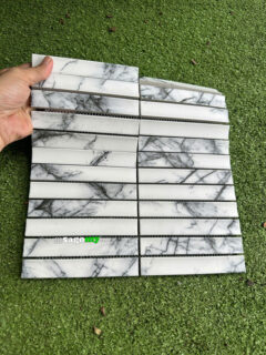 Gạch Mosaic Que Màu Trắng Vân Đá Mờ SGM991 2