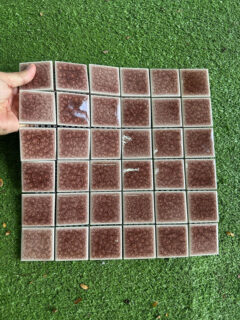 Gạch Mosaic Vuông 48×48 MM Màu Nâu Đỏ Rạn 4