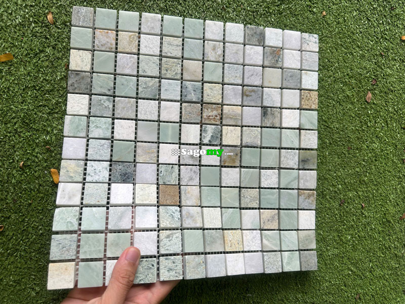 Gạch Mosaic Vuông Nhỏ Tông Màu Xanh Đá Tự Nhiên SGM68CH75 12 Gạch Mosaic Vuông Nhỏ Tông Màu Xanh Đá Tự Nhiên trang trí