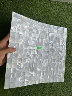 Gạch Mosaic Xà Cừ Vuông Trắng Cao Cấp Bóng SGM0681 3