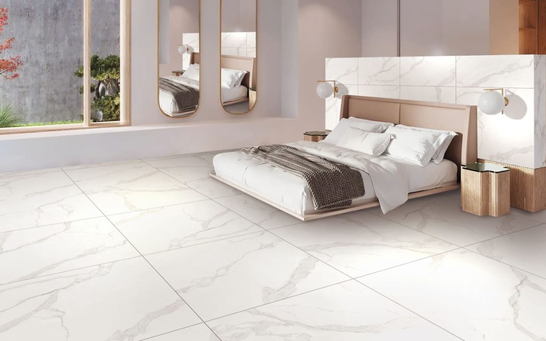 Gạch 80x80 Cm Mờ Mịn Vân Đá Apodio A88CG1065 lát nền phòng ngủ