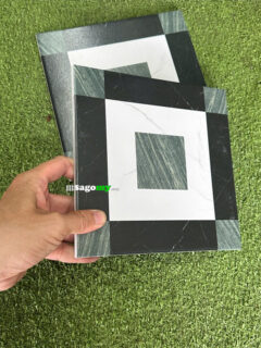 Gạch Bông Hoa Văn 20x20 Cm Hình Sọc Đen Xanh Caro 1
