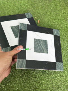 Gạch Bông Hoa Văn 20x20 Cm Hình Sọc Đen Xanh Caro 3