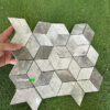 Gạch Mosaic Đá Tự Nhiên Vân Đá Xám Mài Bóng Hình Thoi