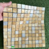 Gạch Mosaic Đá Tự Nhiên Màu Vàng Đậm Mài Bóng Vuông Nhỏ