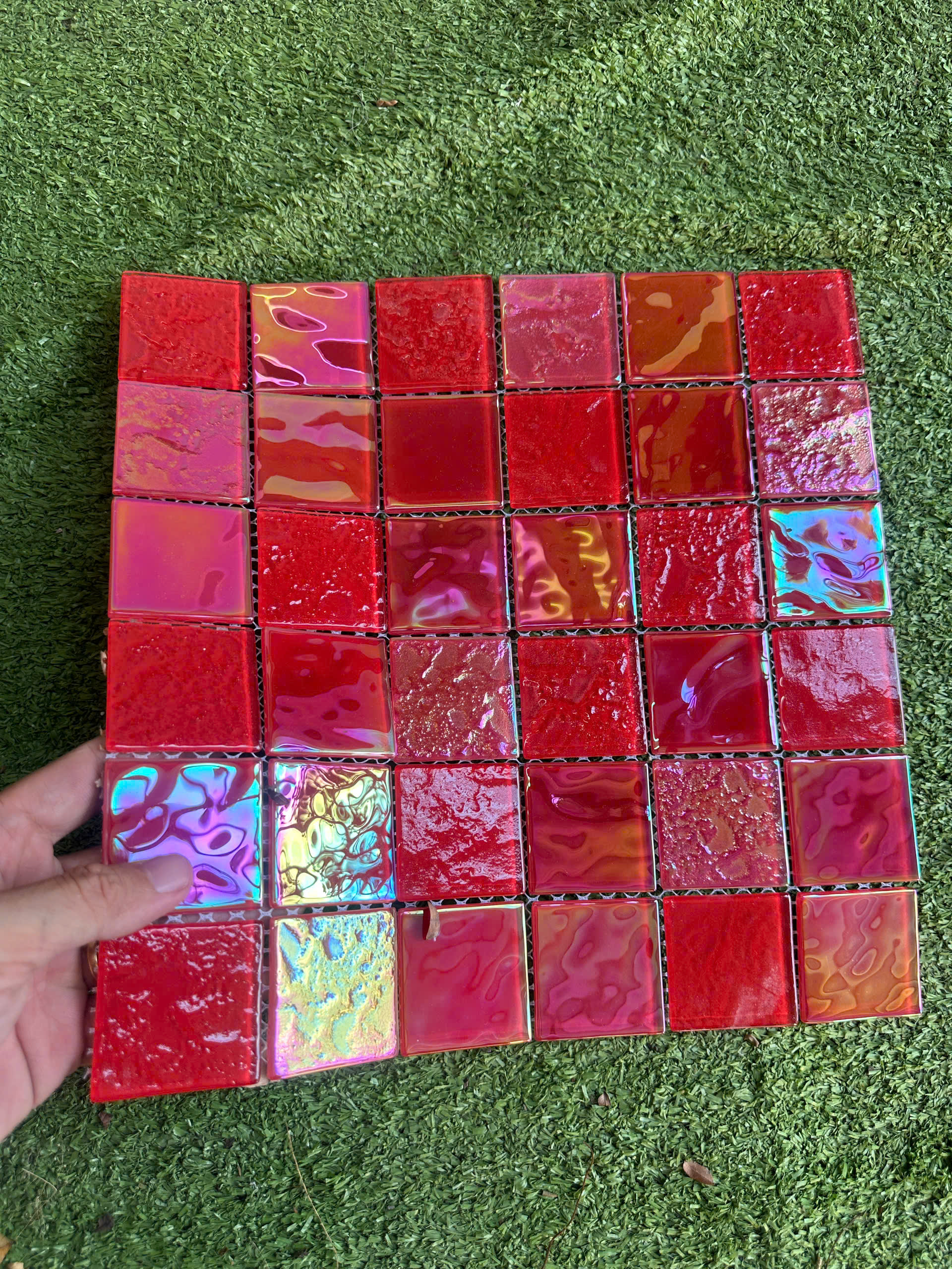 Gạch Mosaic Thuỷ Tinh Lấp Lánh Vuông Vừa Ốp Bếp Trang Trí SG1005 3 Gạch Mosaic Thuỷ Tinh Lấp Lánh Vuông Vừa Ốp Bếp Trang Trí SG1005 2