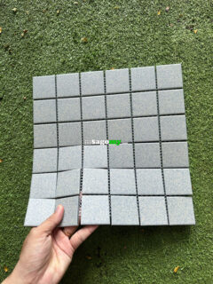 Gạch Mosaic Vuông Vàng Kem Hạt Nhỏ Xanh Mờ Matt 1