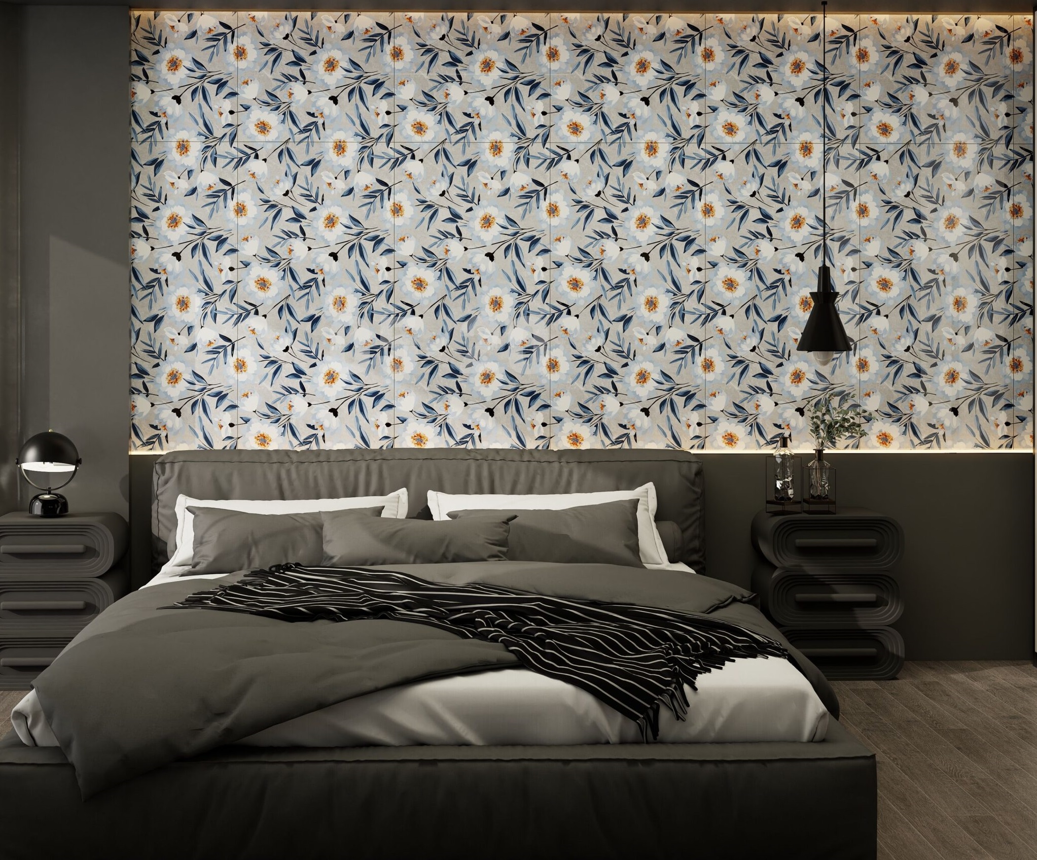Gạch Ốp Điểm Nhấn 60x120 CM Màu Xanh Hình Bông Hoa LCSG8804D 2 Gạch Ốp Điểm Nhấn 60x120 CM Màu Xanh Hình Bông Hoa LCSG8804D 1