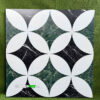 Gạch Bông Men 40x40 Cm Hoa Văn Hình Đồng Tiền Xanh Đen Vân Đá
