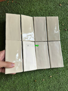 Gạch Mosaic Hình Vuông Lớn Màu Kem Bóng Mờ SGM1036 1