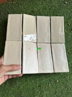Gạch Mosaic Hình Chữ Nhật Lớn Màu Kem Bóng Mờ SGM1036