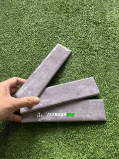 Gạch Thẻ 5x20 Cm Màu Tím Than Men Bóng Gợn 2